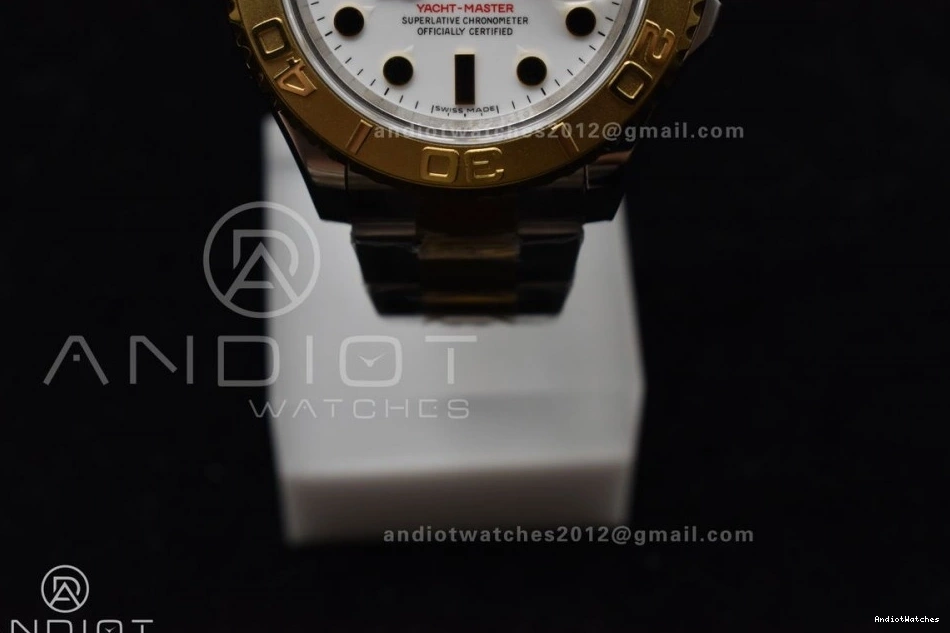 Best YG Dial 116623 White Reliable 1202 GMF Edition SS Plated YG SA Yacht-Master Bracelet on 1013